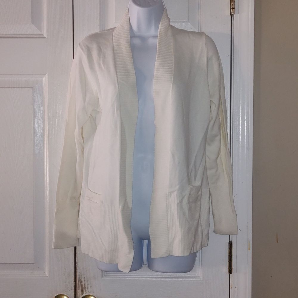 Architect Petites off white open front cardigan with pockets  Sz LP